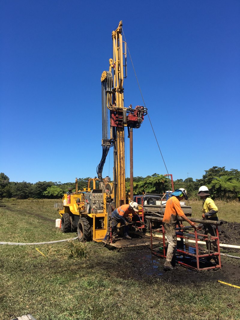 Core drilling rig at the Krakatoa deposit
