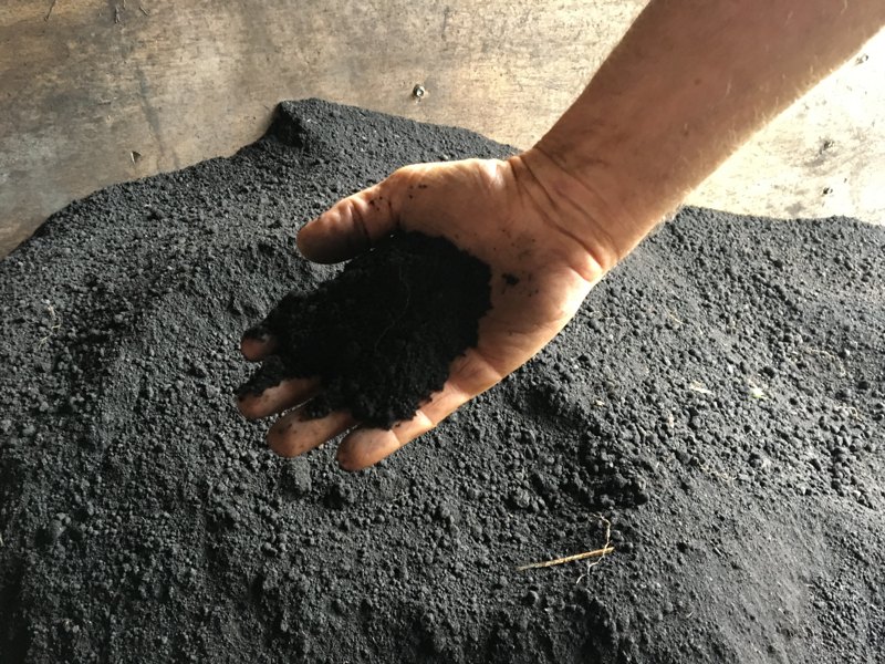 Screened Black Stuff humate ready for application